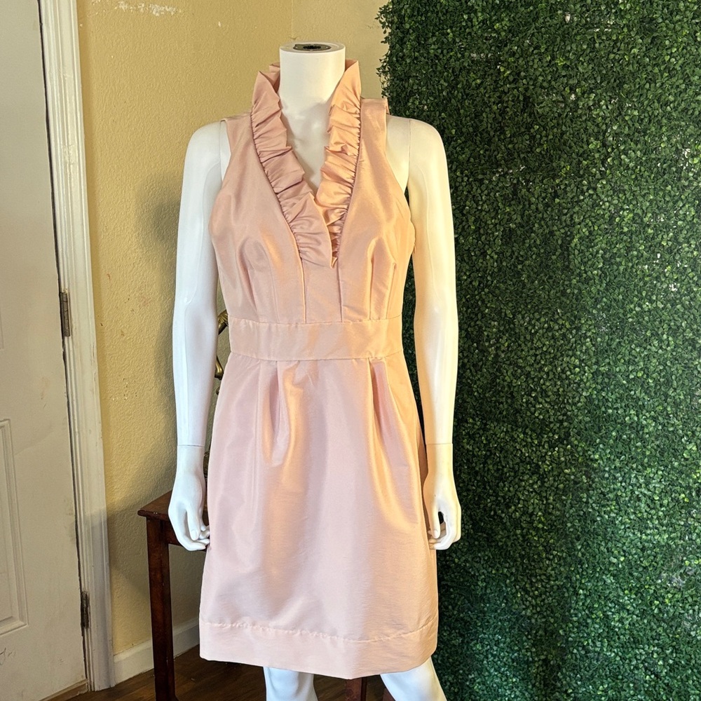 Just...Taylor Blush Pink Ruffle V-Neck Dress